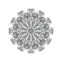 Black and white flower mandala designs. New mandala art vector illustration