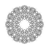 Black and white flower mandala vector