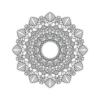 Black and white flower mandala designs. New mandala art vector illustration