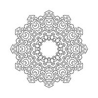 vector de mandala de flor blanco y negro