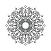 Black and white flower mandala art vector