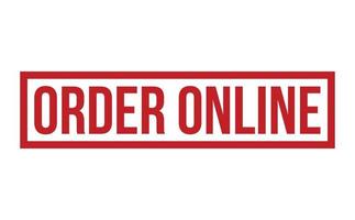 Order Online Rubber Stamp. Red Order Online Rubber Grunge Stamp Seal Vector Illustration - Vector