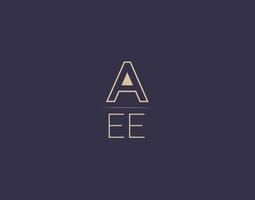 AEE letter logo design modern minimalist vector images