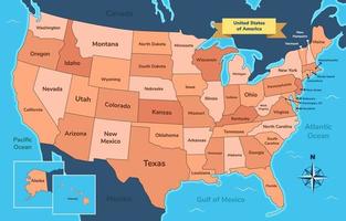 Map of USA Region vector