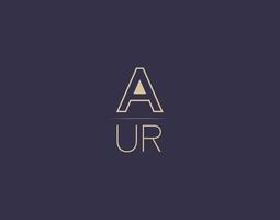 AUR letter logo design modern minimalist vector images