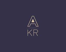 AKR letter logo design modern minimalist vector images