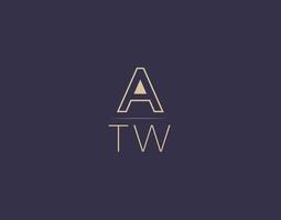 atw letter logo design moderno minimalista vector imágenes