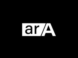 logotipo de ara y arte vectorial de diseño gráfico, iconos aislados en fondo negro vector