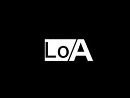 logotipo de loa y arte vectorial de diseño gráfico, iconos aislados en fondo negro vector