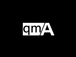 qma logotipo y diseño gráfico arte vectorial, iconos aislados en fondo negro vector