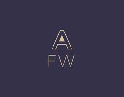 AFW letter logo design modern minimalist vector images