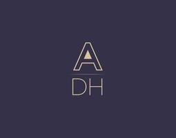 ADH letter logo design modern minimalist vector images