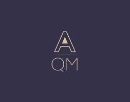 aqm carta logo diseño moderno minimalista vector imágenes