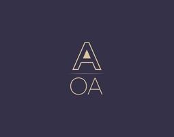 AOA letter logo design modern minimalist vector images