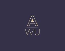 AWU letter logo design modern minimalist vector images