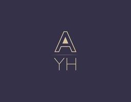 AYH letter logo design modern minimalist vector images