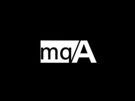 mqa logotipo y diseño gráfico arte vectorial, iconos aislados en fondo negro vector