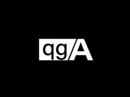 QGA Logo and Graphics design vector art, Icons isolated on black background