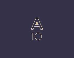 AIO letter logo design modern minimalist vector images
