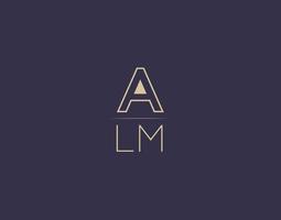 ALM letter logo design modern minimalist vector images