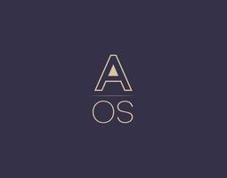 AOS letter logo design modern minimalist vector images