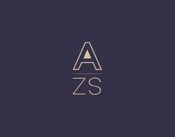 azs carta logo diseño moderno minimalista vector imágenes