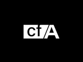 logotipo de cfa y diseño de gráficos de arte vectorial, iconos aislados en fondo negro vector