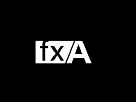 fxa logotipo y diseño de gráficos de arte vectorial, iconos aislados sobre fondo negro vector