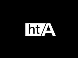 logotipo de hta y diseño de gráficos de arte vectorial, iconos aislados en fondo negro vector