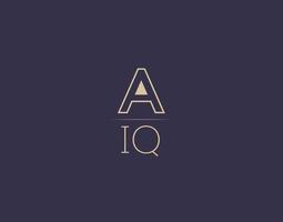 AIQ letter logo design modern minimalist vector images