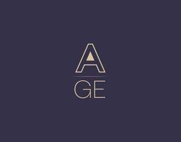 AGE letter logo design modern minimalist vector images