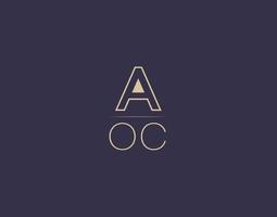 AOC letter logo design modern minimalist vector images