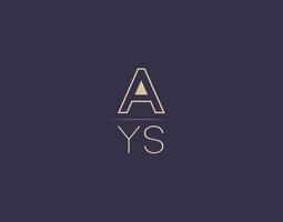 AYS letter logo design modern minimalist vector images