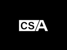 CSA Logo and Graphics design vector art, Icons isolated on black background