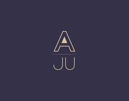 AJU letter logo design modern minimalist vector images