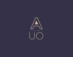 AUO letter logo design modern minimalist vector images