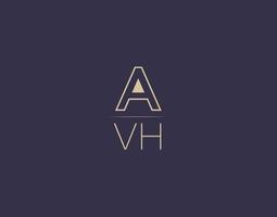 AVH letter logo design modern minimalist vector images