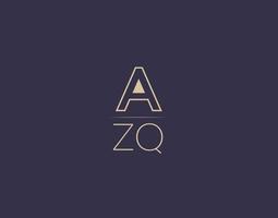 AZQ letter logo design modern minimalist vector images