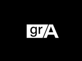 gra logotipo y diseño gráfico arte vectorial, iconos aislados en fondo negro vector