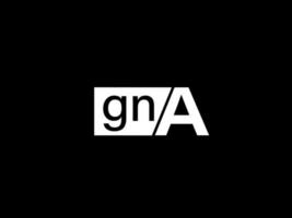 logotipo de gna y diseño de gráficos de arte vectorial, iconos aislados en fondo negro vector