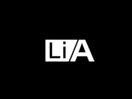 logotipo de lia y diseño de gráficos de arte vectorial, iconos aislados en fondo negro vector