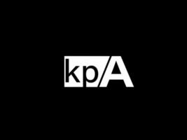 logotipo de kpa y diseño de gráficos de arte vectorial, iconos aislados en fondo negro vector