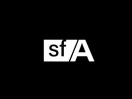 SFA Logo and Graphics design vector art, Icons isolated on black background