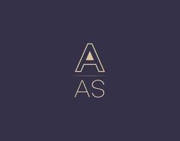 AAS letter logo design modern minimalist vector images