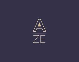 AZE letter logo design modern minimalist vector images