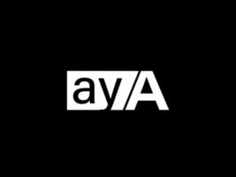 aya logotipo y diseño de gráficos de arte vectorial, iconos aislados en fondo negro vector