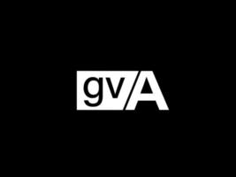 GVA Logo and Graphics design vector art, Icons isolated on black background