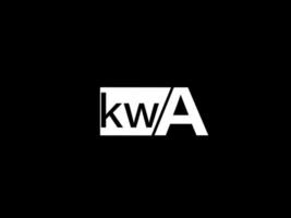 logotipo de kwa y arte vectorial de diseño gráfico, iconos aislados en fondo negro vector