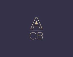 ACB letter logo design modern minimalist vector images