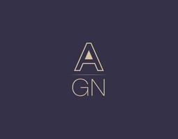 AGN letter logo design modern minimalist vector images